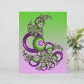 ラブリーピンクグリーンハートモダン抽象芸術フラクタル (スタンド正面)