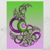 ラブリーピンクグリーンハートモダン抽象芸術フラクタル (正面)