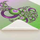 ラブリーピンクグリーンハートモダン抽象芸術フラクタル シェルパブランケット (3/4)