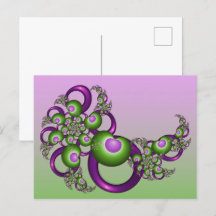 ラブリーピンクグリーンハートモダン抽象芸術フラクタル