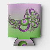 ラブリーピンクグリーンハートモダン抽象芸術フラクタル 缶クーラー (正面)