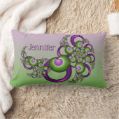 ラブリーピンクグリーンハート抽象芸術フラクタル名 ランバークッション (ブランケット)