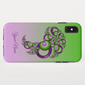 ラブリーピンクグリーンハート抽象芸術フラクタル名 Case-Mate iPhoneケース (裏面(横))