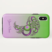 ラブリーピンクグリーンハート抽象芸術フラクタル名 Case-Mate iPhoneケース (裏面(横))