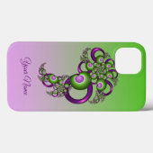 ラブリーピンクグリーンハート抽象芸術フラクタル名 Case-Mate iPhoneケース (裏面 (横))