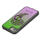 ラブリーピンクグリーンハート抽象芸術フラクタル名 Case-Mate iPhoneケース (ボトム)