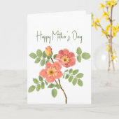 ラブリーピンクコーラルフローラ母の日 カード (黄色い花)