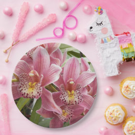 ラブリーピンクシンビジウムオーキズフローラ ペーパープレート