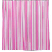ラブリーピンクストライプ色 シャワーカーテン (正面)