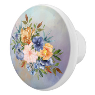 ラブリーピンクソフトパステルフラワードロワー セラミックノブ