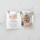 ラブリーピンクディノフォールディング招待状 招待状 (内部)