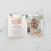 ラブリーピンクディノフォールディング招待状 招待状 (内部)