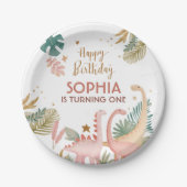 ラブリーピンクディノ ペーパープレート (正面)