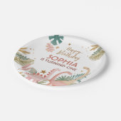 ラブリーピンクディノ ペーパープレート (アングル)