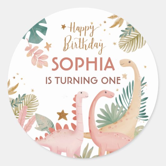 ラブリーピンクディノ ラウンドシール (正面)