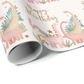 ラブリーピンクディノ ラッピングペーパー (ロールコーナー)