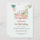 ラブリーピンクディノ 招待状 (裏面)