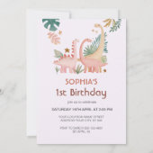 ラブリーピンクディノ 招待状 (裏面)