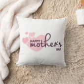 ラブリーピンクハートハッピーマザーズデイ装飾用クッション クッション (ブランケット)