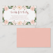 ラブリーピンクフローラベビーシャワーブックベビー エンクロージャーカード (正面/裏面)