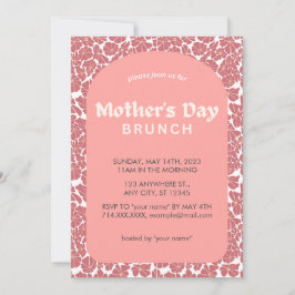 ラブリーピンクフローラマザーズデイブランチ招待状 招待状