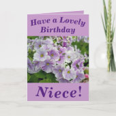 ラブリーピンクフローラ誕生日カードフォーニース カード (正面)