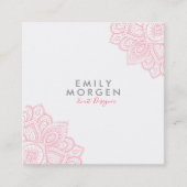 ラブリーピンクペイズリー曼荼羅 スクエア名刺 (正面)