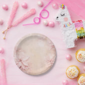 ラブリーピンクポインセチア ペーパープレート (パーティー)