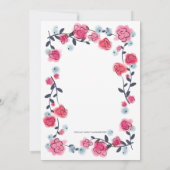 ラブリーピンクローズウォーターカラー結婚式招待状 招待状 (裏面)