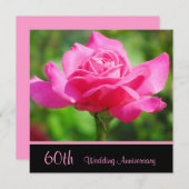 ラブリーピンクローズ60th結婚式招待状 招待状 (正面/裏面)