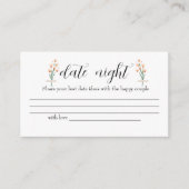 ラブリーピンクワイルドフラワーデートの夜のアイディア。日付jar エンクロージャーカード (正面)