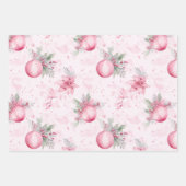 ラブリーピンクヴィンテージクリスマス ラッピングペーパーシート (正面)