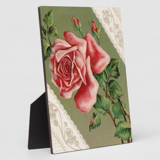 ラブリーピンクヴィンテージローズ&レースプラーク フォトプラーク (側面)