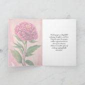 ラブリーピンク春カーネーションブーケ誕生日 カード (内部)
