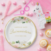 ラブリーピンク赤面フローラキンセアニェラ ペーパープレート (パーティー)