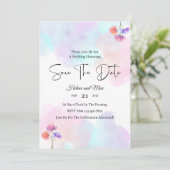 ラブリーピンク&ブルー結婚式招待状 招待状 (スタンド正面)