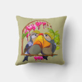 ラブリーピーキンロビン鳥ペア クッション (裏面)