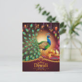 ラブリーピーコックディヤフェスティバルオブライトハッピーディワリ シーズンポストカード (スタンド正面)