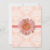 ラブリーピーチダムスクブライダルシャワー招待 招待状 (裏面)