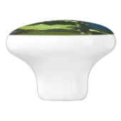 ラブリーピーチピンクブルーフローラモノグラムドロワー セラミックノブ (側面)