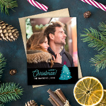 ラブリーファミリーフォトティール（緑がかった色）クリスマスツリーの水色