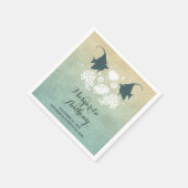 ラブリーフィッシュカップルビーチ結婚式紙ナプキン スタンダードカクテルナプキン (角)