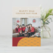 ラブリーフモダンォトレッド中国の年賀状 シーズンカード (スタンド正面)