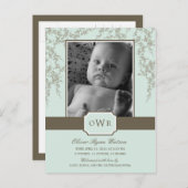 ラブリーフラズベビー誕生のお知らせ（アロエ） 案内ポストカード (正面/裏面)