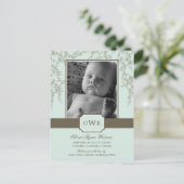 ラブリーフラズベビー誕生のお知らせ（アロエ） 案内ポストカード (スタンド正面)