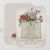 ラブリーフラワークラスターコーナー招待状 招待状 (正面/裏面)