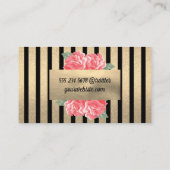 ラブリーフラワーシックストライプのバーティカル（黄金） 名刺 (裏面)