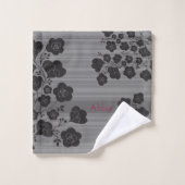 ラブリーフラワー　モノクロ バスタオルセット (ウォッシュタオル)