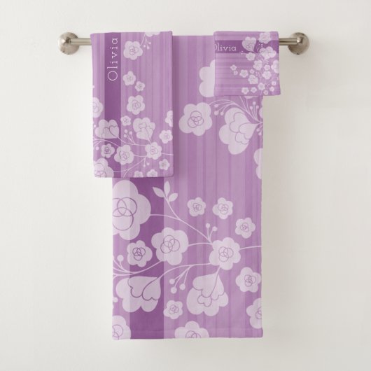 ラブリーフラワー 落ち着いたピンク バスタオルセット (インサイチュ)