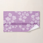 ラブリーフラワー 落ち着いたピンク バスタオルセット (ハンドタオル)